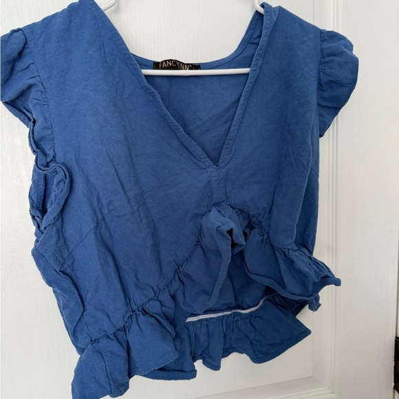 Fancyinn Blue Ruffled Jumpsuit - Picture 4 of 9